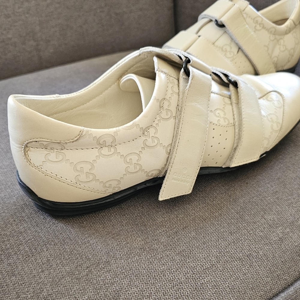 Gucci GG Double Velcro Trainer Sneakers Shoes Size 9 Like New! - Picture 4 of 8
